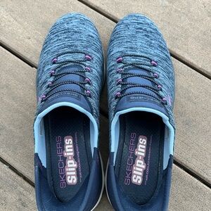 Skechers Blue and Pink Slip-Ins Sneakers, Women’s Sz 9